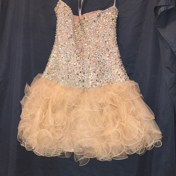 Sherri Hill nude beaded formal dress - Picture 3 of 4